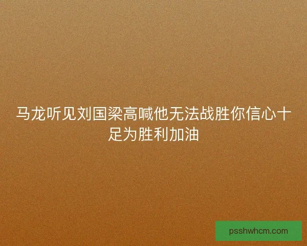 马龙听见刘国梁高喊他无法战胜你信心十足为胜利加油