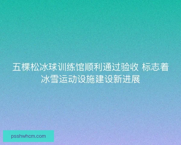 五棵松冰球训练馆顺利通过验收 标志着冰雪运动设施建设新进展