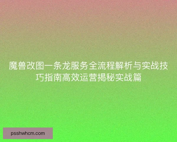 魔兽改图一条龙服务全流程解析与实战技巧指南高效运营揭秘实战篇